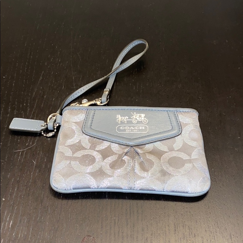 Silver Coach wristlet